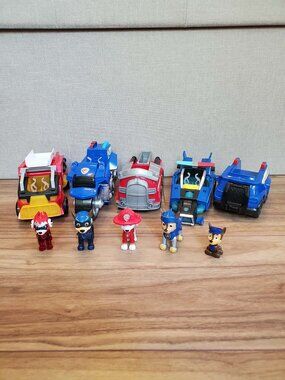 PAW Patrol Toy Police and Firetruck Vehicles and Pup Figures